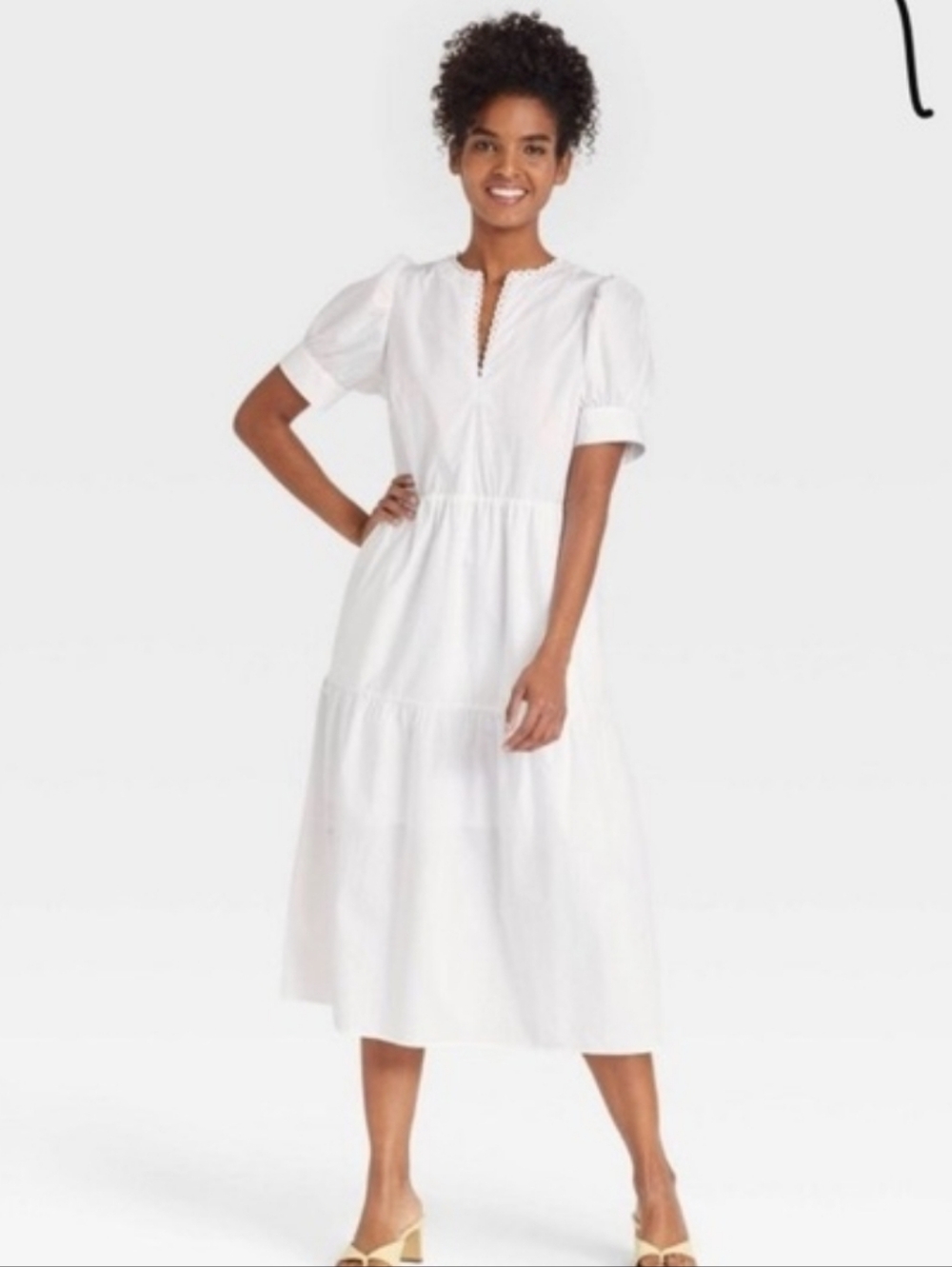 Who What Wear White Dress Womens Medium Midi Casual